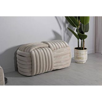 Dmora Dmora - Mesa Calcea, Banco Multiusos, Asiento De Invitados, Cofre Multifuncional, 90x45 H45 Cm, Crema