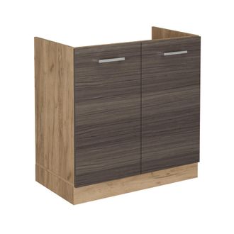 Vicco Armario Bajo Para Fregadero R-line, Gris Noble, 80 Cm Sin Encimera