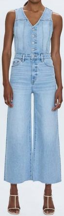 Pistola Denim Aria Cropped Fitted Vest Jumpsuit In Priority
