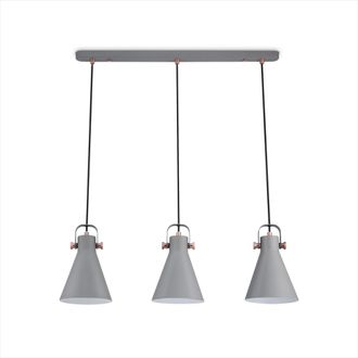 Paco Home L&aacute;mpara De Suspensi&oacute;n Sal&oacute;n Comedor Colgante Mesa Comedor Industrial L&aacute;mpara Colgante 3-flame, Grau-kupfer 2 (de) - Paco Home