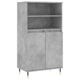 vidaXL Vidaxl - Aparador Alto Madera Contrachapada Gris Hormig&oacute;n 60x36x110 Cm