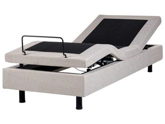 Beliani Cama individual de tejido beige 80x200