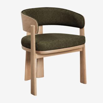 Sklum Pack De 4 Sillas De Comedor Con Reposabrazos Tapizadas Y En Madera De Roble Olea Signature Sklum