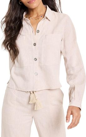Nic+Zoe Rumba Linen Blend Shirt Jacket in Neutral Mix at Nordstrom, Size X-Large