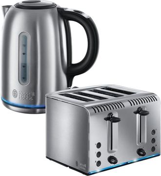 Russell Hobbs Buckingham 4 Slice Toaster & Kettle Set, Silver