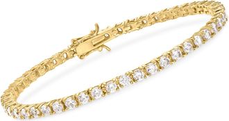 Ross-Simons CZ Tennis Bracelet in 18kt Gold Over Sterling