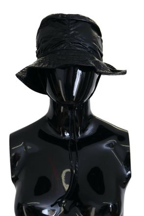 Dolce & Gabbana Womens Bucket Hat Black Leather - One Size