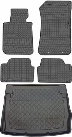 OEM Bmw Serie 1 F20 Hatchback (10/2011-06/2019) - Juego De Alfombrillas De Goma Para Coche + Alfombrilla Para Maletero