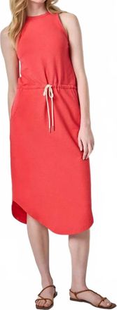 Lilla P Womens Textured Terry Shirttail Midi Dress In Zinnia
