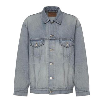 Balenciaga Denim Jackets, female, Blue, Size: S Denim Jacket Regular Fit