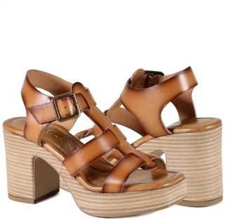 Diba Womens Angel Food Leather Sandal In Cognac