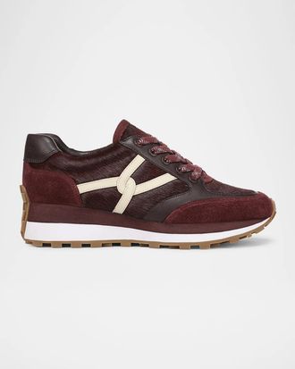 Veronica Beard Valentina Calf Hair Retro Sneakers