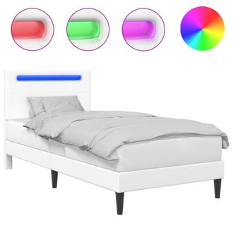 vidaXL Struttura Del Letto Con Testiera Bianco 100 X 200 Cm Similpelle Vidaxl