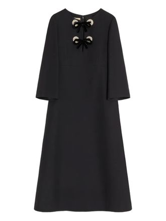 Valentino Garavani rhinestone-embroidered midi dress - Black