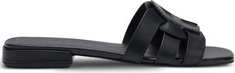 Furla Summer Sandalo Flat Black Leather Cut-out Sandals