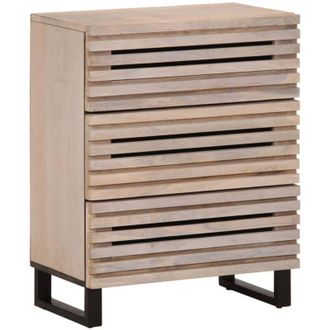 vidaXL Vidaxl - Aparador De Madera Maciza De Mango Blanco 60x34x75 Cm