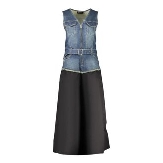 Desigual Gigi Long Dress - Dames - Casual kleedjes - Zwart - L - Katoen - Kleedjes