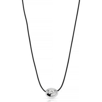 Ettika Polished Pebble Pendant Necklace in Rhodium at Nordstrom