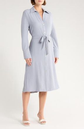 Vince Long Sleeve Belted Shirtdress in Piero Blue at Nordstrom Rack, Size X-Small