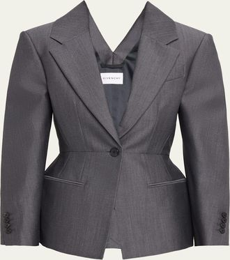 Givenchy Slashed Wool Single-Breasted Jacket