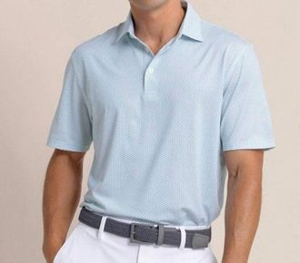 Southern Tide Driver On The Ball Printed Polo In Simply Green