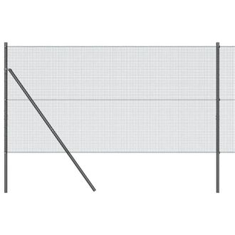 Berkfield Home Welded Wire Fence with 13 Posts Grey 1.4x25 m Steel