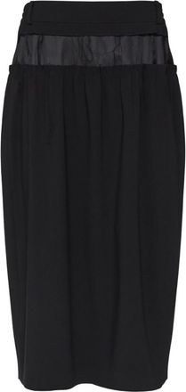 Maison Margiela Black Solid Midi Skirt