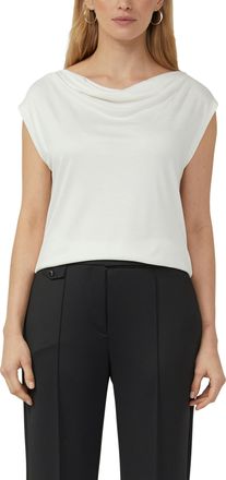 s.Oliver Black Label Wasserfallshirt S.OLIVER BLACK LABEL, Damen, Gr. 34, wei&szlig;, Web, Obermaterial: 100% Viskose, unifarben, normal h&uuml;ftbedeckend, Wasserfallausschnitt, Shi