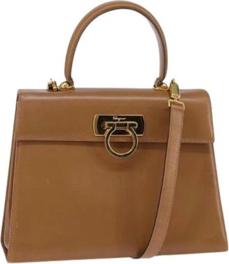 Ferragamo Pre-owned Handbags, female, Brown, Size: ONE SIZE Pre-owned Leather Handbag