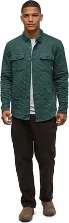 tentree Quilted Colville Shacket in Forest Pine Heather at Nordstrom, Size Xx-Large