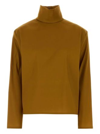 Saint Laurent mock-neck blouse - Brown