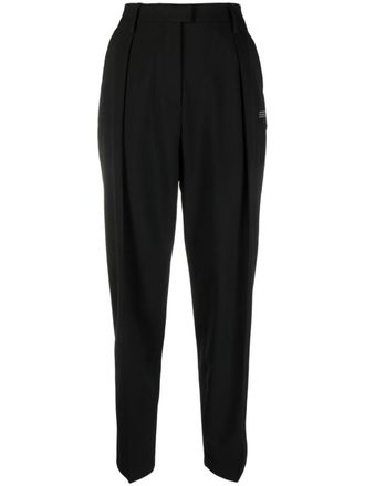 Off-white formal straight leg trousers - women - Polyester/Virgin Wool/Polyester/Spandex/Elastane - 46 - Black