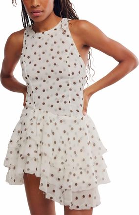 Free People Raven Printed Mini Dress In Tea Color