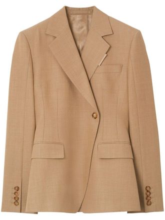 Burberry single-breasted wool blazer - women - Wool - 10 - Neutrals