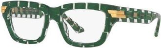 Bottega Veneta 50mm Rectangle optical glasses in Green at Nordstrom