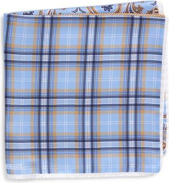 Nordstrom Panel Silk Pocket Square in Lt Blue at Nordstrom