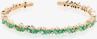 Suzanne Kalan 18K Yellow Gold Frenzy Emerald And Diamond Bracelet - Womens - Diamond/Emerald/18kt Yellow Gold