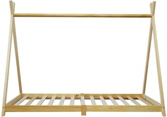 Mobili Rebecca Rebecca Mobili Struttura Letto Singolo per Bambini Tenda in Legno Naturale 90x200 Cameretta