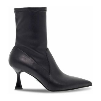 Sergio Levantesi Schoenen, Dames, Zwart, 37 EU, Leer, Zwarte leren lage laars met kwastdetail