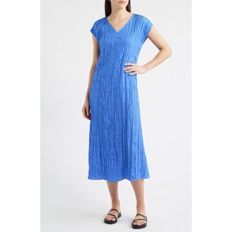 Eileen Fisher Cap Sleeve Silk Maxi Dress in Blue Star at Nordstrom, Size Xx-Small