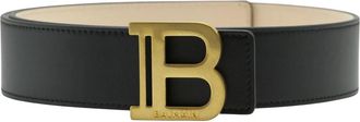 Balmain Elegante Leren Riem - Dames - Riemen - Zwart - 80 CM - Leer - Accessoires
