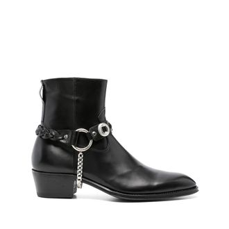 Eraldo 50mm Chain Leather Biker Boots