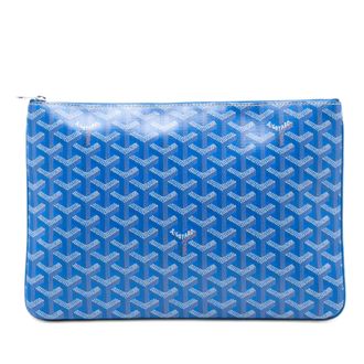 Goyard Pre-owned Womens Goyardine Senat Mm - Medium Blue Textile - One Size