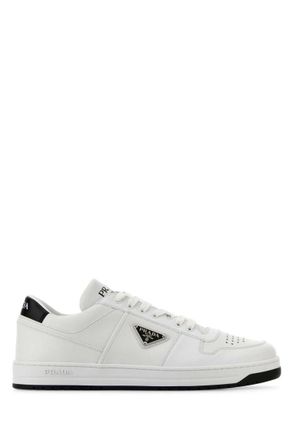Prada White Leather Downtown Sneakers