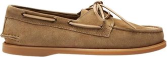 Scarosso Handgemaakte bootschoenen met honingkleurige zool - Heren - Bootschoenen - Beige - 42 1/2 EU - Su&egrave;de - Schoenen