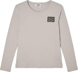 Freddy T-shirt manica lunga in cotone e modal con patch e strass