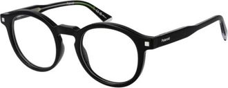 Polaroid Zwarte Full-Rim Panto Optische Frames - Heren - Brillen - Zwart - ONE Size - Accessoires