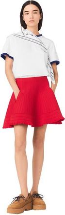 Maje Compact knit short skirt in Red at Nordstrom, Size 40 Eu