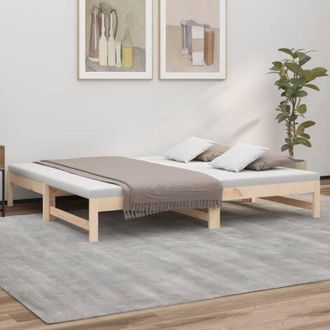 vidaXL vidaXL Dormeuse Estraibile 2x(75x190) cm Legno Massello di Pino
