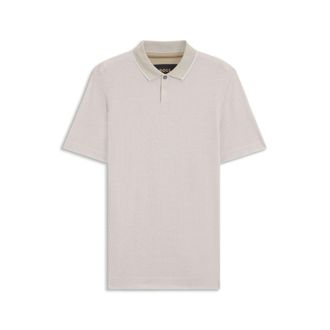 BOSS Cotton-silk polo shirt with three-tone structure